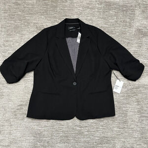 Studio by Torrid Madison Blazer Womens 3 Black Gabardine Stretch Office Jacket